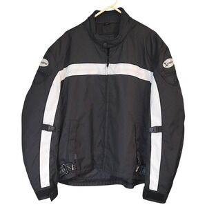 Xelement Motorcycle Jacket‎ Black White Stripe Water Proof 3XL